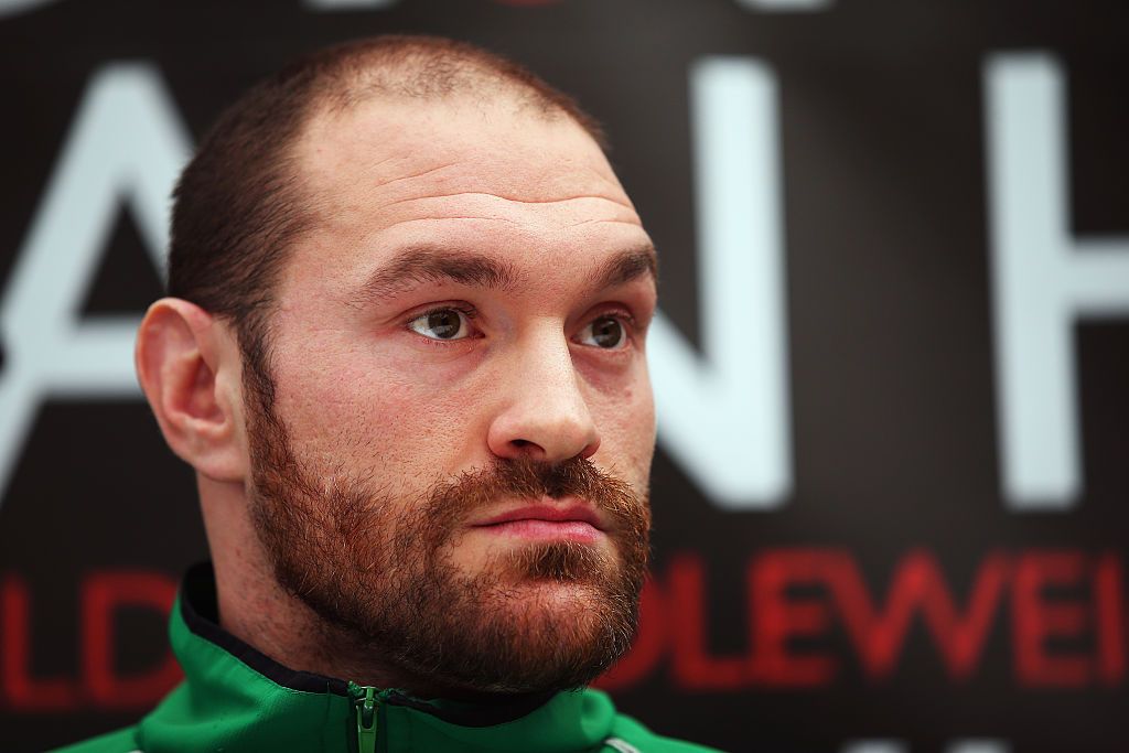 during a Tyson Fury - Christian Hammer head-to-head press conference at Fredericks Resturant on January 20, 2015 in London, England.