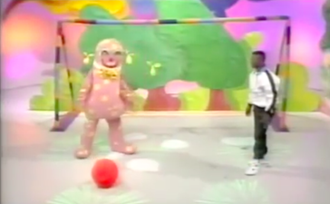 Remembering the time Garth Crooks gave Mr Blobby football lessons