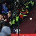 West Ham and Chelsea fans clashed in ugly scenes at the London Stadium