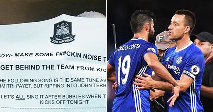 Police investigate West Ham homophobia relating to John Terry and Diego Costa