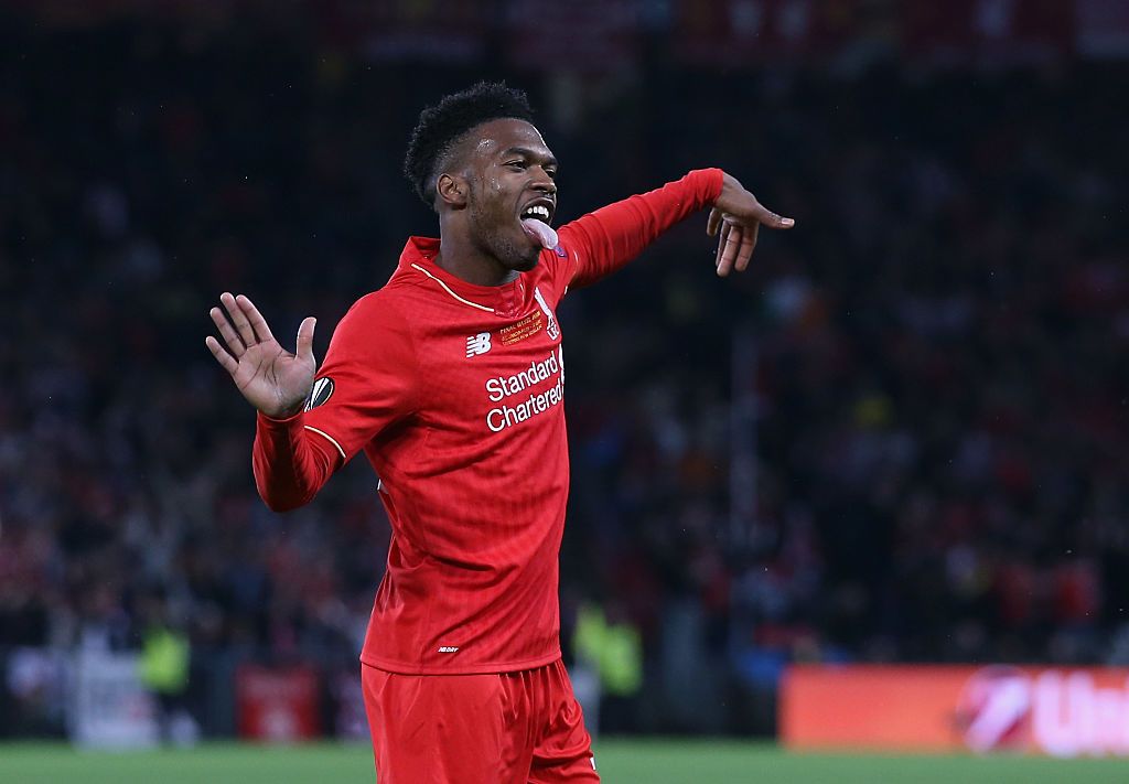 BASEL, SWITZERLAND - MAY 18: Daniel Sturridge of Liverpool celebrates scoring his team's first goal during the UEFA Europa League Final match between Liverpool and Sevilla at St. Jakob-Park on May 18, 2016 in Basel, Switzerland. (Photo by Lars Baron/Getty Images)