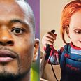 Patrice Evra dresses up as Chucky to give his fans a scary Halloween treat