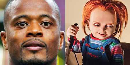 Patrice Evra dresses up as Chucky to give his fans a scary Halloween treat