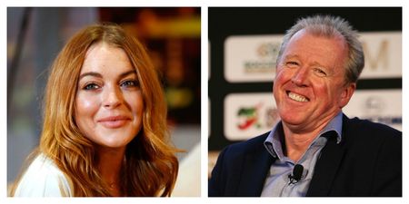 Lindsay Lohan does a Steve McClaren and adopts a ridiculous European accent