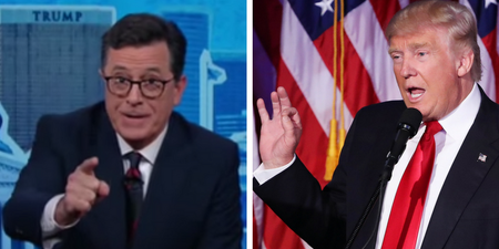 Comedian Stephen Colbert’s brilliant reaction speech to Trump’s victory is genuinely uplifting