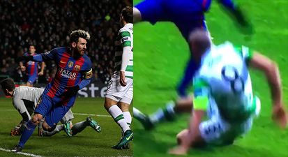 Watch Lionel Messi embarrass Scott Brown as he effortlessly skips away from lunging challenge