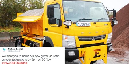 Oldham Council instantly regret asking the public to name their new gritter