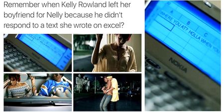 Nelly tries to explain why Kelly Rowland used Excel to message him in their video