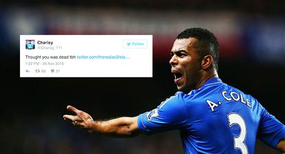 Ashley Cole shows where his loyalties lie with zinger of a reply to Spurs fan