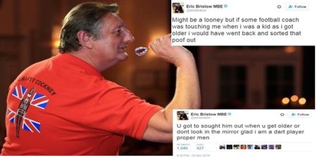 Eric Bristow offers pathetic excuse regarding his controversial tweets about sexual abuse in football