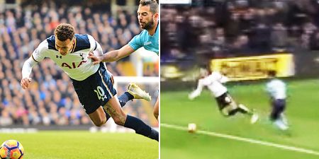 Rival fans rage as Delle Ali is awarded a penalty for this ‘challenge’ against Swansea