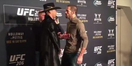 You won’t see a more intense staredown than this Matt Brown glare at Donald Cerrone