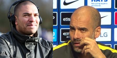 Pep Guardiola appears to have as much time for Stan Collymore as he does for coaching tackling