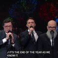 Michael Stipe joins Stephen Colbert and James Franco for musical ‘tribute’ to 2016