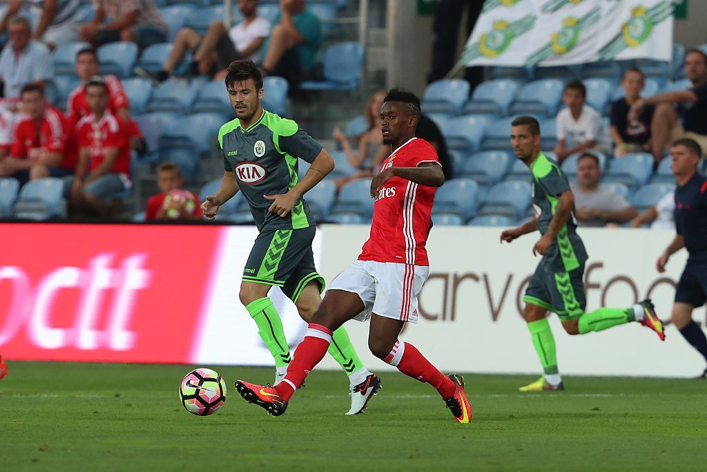 FARO, PORTUGAL - JULY 14: Benfica's defender Nelson Semedo during the Pre Season match between SL Benfica and Vitoria Setubal at Estadio do Algarve on July 14, 2016 in Faro, Portugal. (Photo by Carlos Rodrigues/Getty Images)