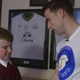 Seamus Coleman pays surprise visit to young Everton fan whose Dad had passed away