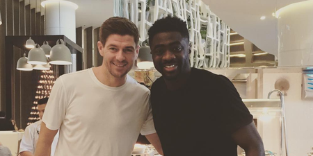 Liverpool legend bumps into former teammate Steven Gerrard in Dubai