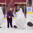 This p*ssed off polar bear mascot repeatedly falling over on ice is the best thing ever