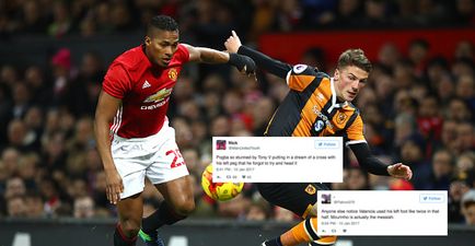 Antonio Valencia crossed the ball with his left foot and everyone freaked out