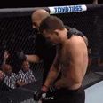 UFC fighter’s cup breaks just 20 seconds into fight causing commentators to crack up