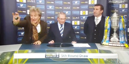 Rod Stewart doing the Scottish Cup draw is the best thing you’ll watch all weekend