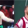 Irish footballer scores tidy penalty and celebrates with Conor McGregor’s trademark strut