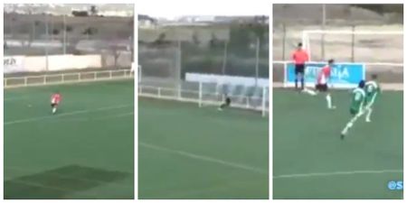 Goalkeeper nutmegs a man 90 yards away with the most ridiculous goal we’ve seen