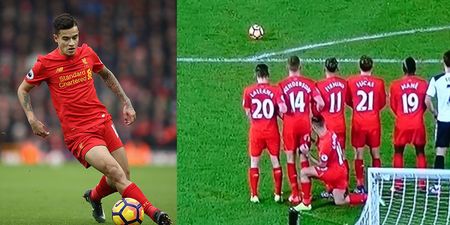 Philippe Coutinho introduces the Premier League to a new way of defending free-kicks