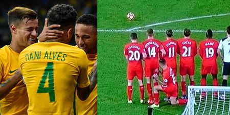 Philippe Coutinho’s unusual method of defending free-kicks was inspired by international teammate