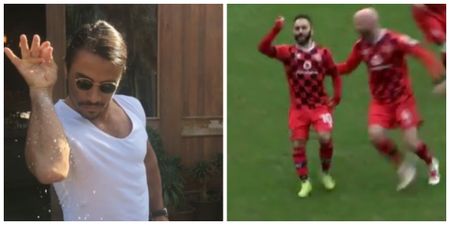 The Salt Bae football celebration has made its way to Walsall, of all places
