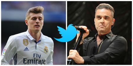 Find someone who tweets about you the way Toni Kroos tweets about Robbie Williams