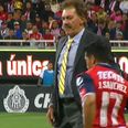 Argentine manager receives red card for tackling opposition player