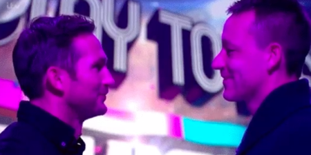 John Terry and Frank Lampard’s romantic Play to the Whistle staring competition was TV gold