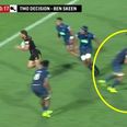 New Zealand international sent off for f**king rotten clothesline off the ball