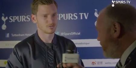 Spurs defender engages in bizarre post-match interview