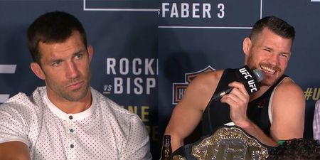 Set-ups don’t come much easier for Michael Bisping than this Luke Rockhold faux pas