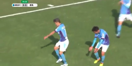 A 50-year-old scored in the Japanese league and celebrated in style