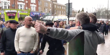 Millwall fan drops taunting Spurs supporter to the deck with one punch