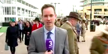 WATCH: Irish reporter at Cheltenham gets photobombed by Royalty live on air