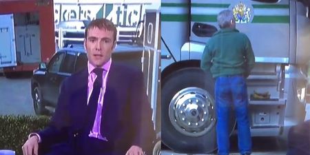 Oblivious punter seen taking a leak during live TV coverage of Cheltenham