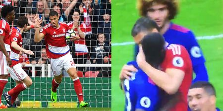 People think Rudy Gestede tried to bite Eric Bailly during Manchester United’s win at the Riverside
