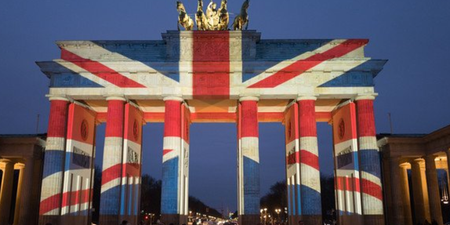 Brandenburg Gate lit up with Union Jack as Germany stands in solidarity with the UK