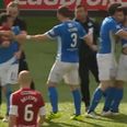 St Johnstone teammates fight each other and stadium tannoy deals with it hilariously