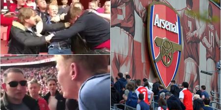 Footage reportedly shows Arsenal fans fighting one another at the Emirates