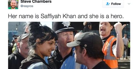 The woman pictured facing down an EDL marcher has spoken about the powerful photo