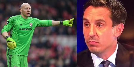 Gary Neville made his opinion of Brad Guzan perfectly clear during half-time analysis