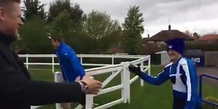 Jamie Vardy takes the piss out of Kasper Schmeichel after father shows up at Leicester training