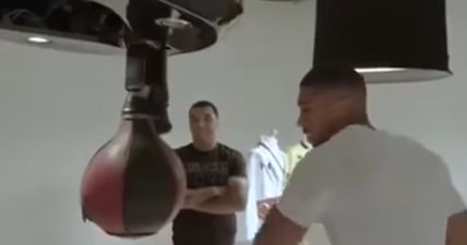 That time Anthony Joshua broke a punching machine with Troy Deeney