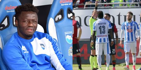Sulley Muntari claims Fifa and Uefa ‘don’t care’ about racism after he was sent off for asking referee to call game off