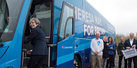 Someone has discovered something very ironic about Theresa May’s battle bus